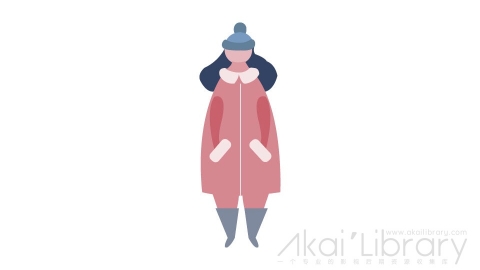 图片素材 扁平冬装女生插画卡通日常角色人物-22