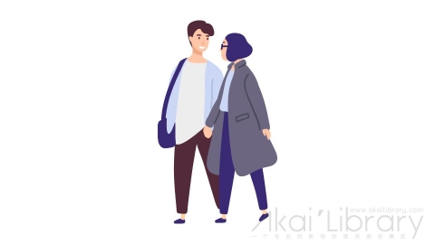图片素材 扁平情侣男女日常角色人物-1