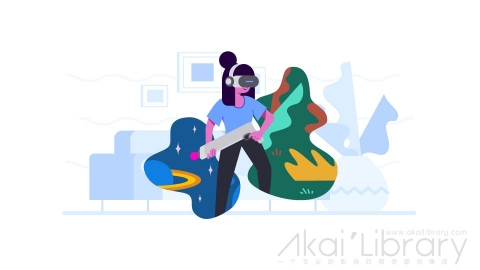 图片素材 扁平VR虚拟现实游戏科技智能插画生活场景-27