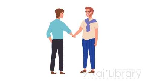 图片素材 扁平握手男人日常角色人物-3