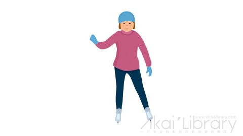 图片素材 扁平冬天滑冰女孩子儿童日常角色人物-4