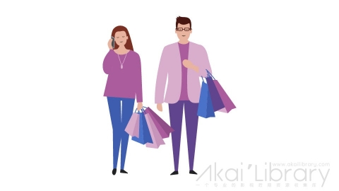 图片素材 扁平情侣购物男女日常角色人物-4