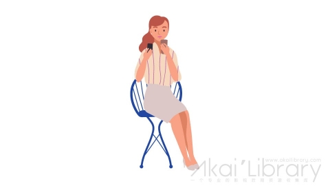图片素材 扁平化妆补妆女生坐着日常角色人物-5