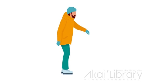 图片素材 扁平冬天滑冰男人日常角色人物-6