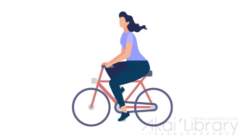 图片素材 扁平骑自行车女人日常角色人物-7