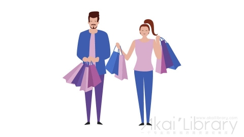图片素材 扁平情侣购物男女日常角色人物-7