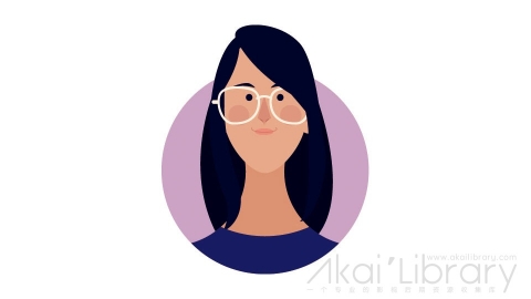 图片素材 扁平戴眼镜女生头像卡通-7
