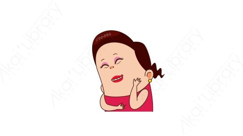 视频素材 可爱大妈家庭主妇动态表情包_01_02