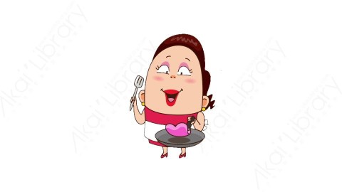 视频素材 可爱大妈家庭主妇动态表情包_01_06