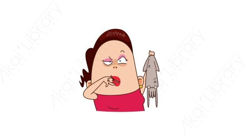 视频素材 可爱大妈家庭主妇动态表情包_01_08