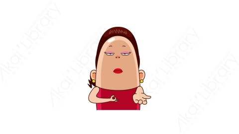 视频素材 可爱大妈家庭主妇动态表情包_01_14