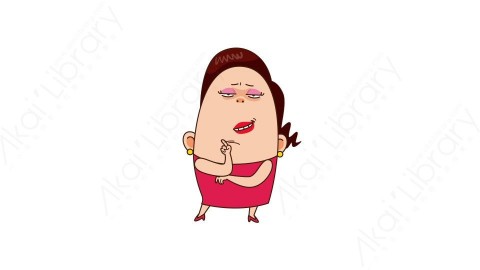 视频素材 可爱大妈家庭主妇动态表情包_01_21