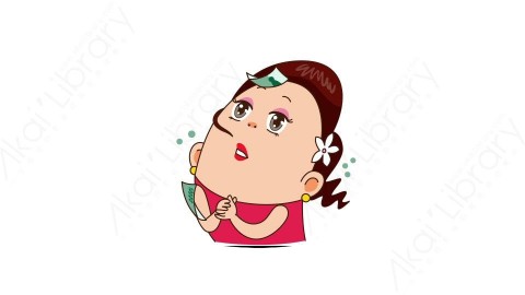 视频素材 可爱大妈家庭主妇动态表情包_01_22