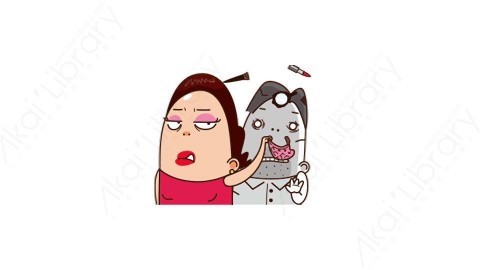 视频素材 可爱大妈家庭主妇动态表情包_04_11