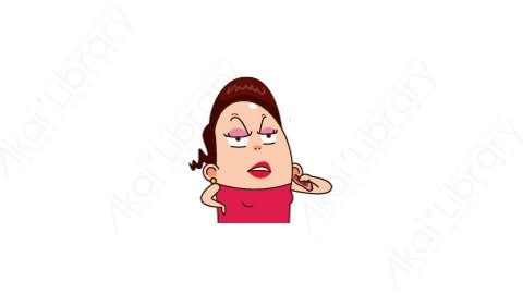 视频素材 可爱大妈家庭主妇动态表情包_05_06