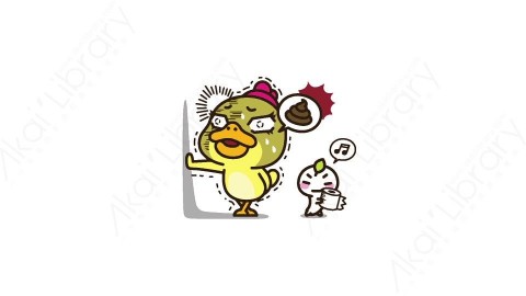 视频素材 可爱呆萌小黄鸭动态表情包_01_14