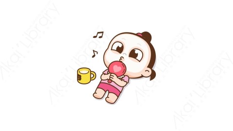 视频素材 可爱呆萌小女孩动态表情包_03_10
