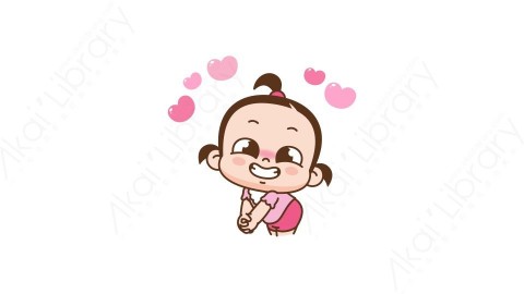 视频素材 可爱呆萌小女孩动态表情包_03_23