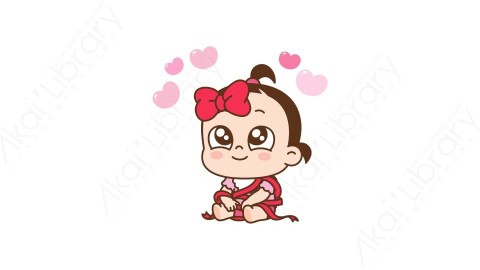 视频素材 可爱呆萌小女孩动态表情包_04_03