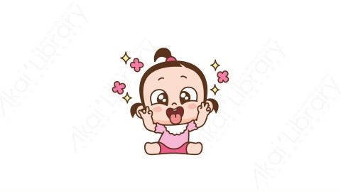 视频素材 可爱呆萌小女孩动态表情包_05_01