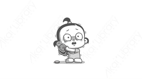 视频素材 可爱呆萌小女孩动态表情包_05_22