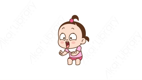 视频素材 可爱呆萌小女孩动态表情包_06_22