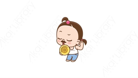 视频素材 视频素材 可爱呆萌小女孩动态表情包_07_03