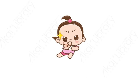 视频素材 可爱呆萌小女孩动态表情包_07_15
