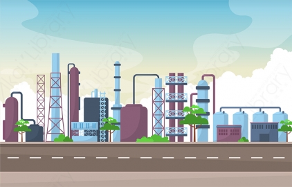 图片素材 扁平工厂房建筑城市场景-10