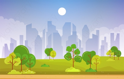 图片素材 扁平公园自然场景-9