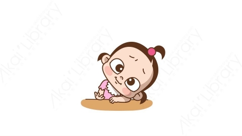视频素材 可爱呆萌小女孩动态表情包_08_10