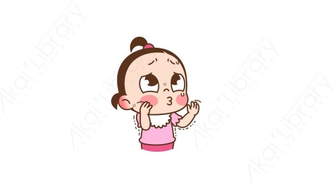 视频素材 可爱呆萌小女孩动态表情包_08_17