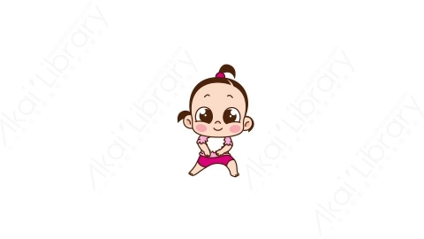 视频素材 可爱呆萌小女孩动态表情包_11_03