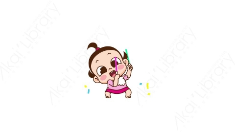 视频素材 可爱呆萌小女孩动态表情包_11_06