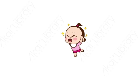 视频素材 可爱呆萌小女孩动态表情包_11_09