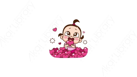 视频素材 可爱呆萌小女孩动态表情包_11_12