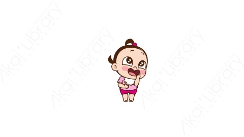 视频素材 可爱呆萌小女孩动态表情包_11_18
