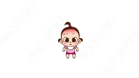 视频素材 可爱呆萌小女孩动态表情包_11_24