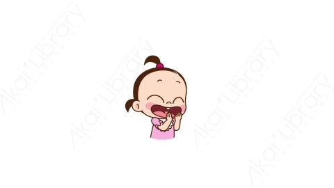 视频素材 可爱呆萌小女孩动态表情包_13_05
