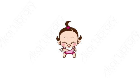 视频素材 可爱呆萌小女孩动态表情包_14_03