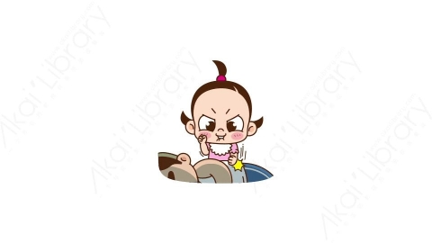 视频素材 可爱呆萌小女孩动态表情包_14_07