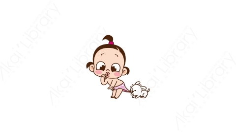 视频素材 可爱呆萌小女孩动态表情包_14_19