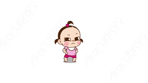 视频素材 可爱呆萌小女孩动态表情包_16_22