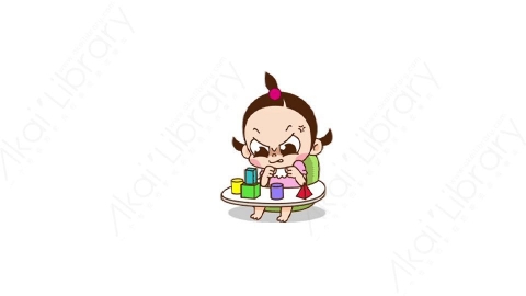 视频素材 可爱呆萌小女孩动态表情包_17_06