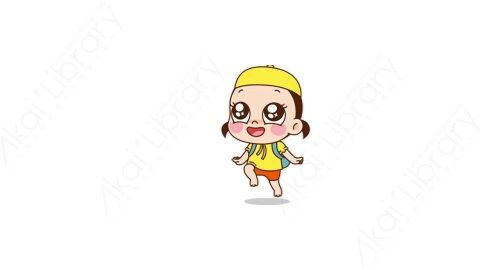 视频素材 可爱呆萌小女孩动态表情包_17_09