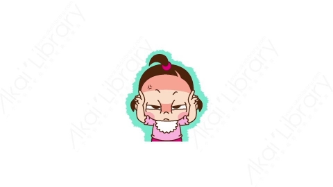 视频素材 可爱呆萌小女孩动态表情包_18_24
