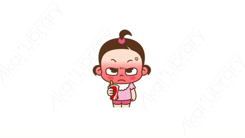 视频素材 可爱呆萌小女孩动态表情包_19_01