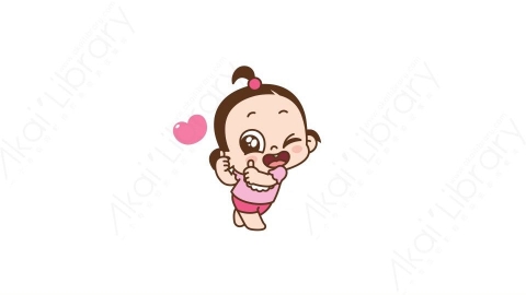 视频素材 可爱呆萌小女孩动态表情包_19_12
