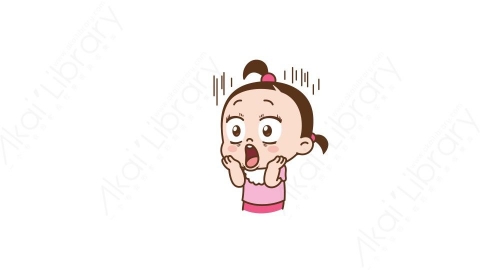 视频素材 可爱呆萌小女孩动态表情包_19_13