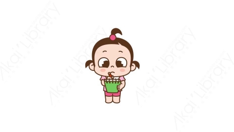 视频素材 可爱呆萌小女孩动态表情包_19_15